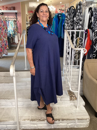 Florence Seersucker Dress - Blue