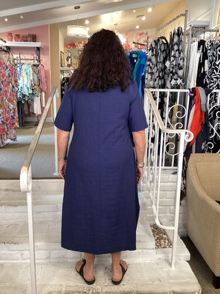 Florence Seersucker Dress - Blue