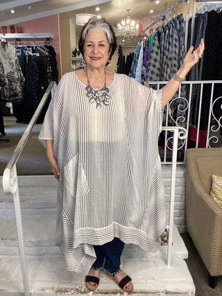 OPORTUNA DRESS - WHITE/INDIGO