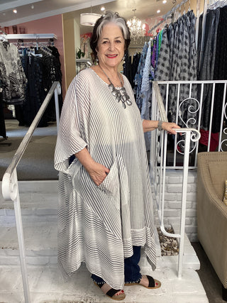 OPORTUNA DRESS - WHITE/INDIGO