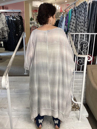OPORTUNA DRESS - WHITE/INDIGO