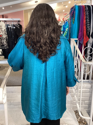 SHIMMER SWING JACKET - TEAL
