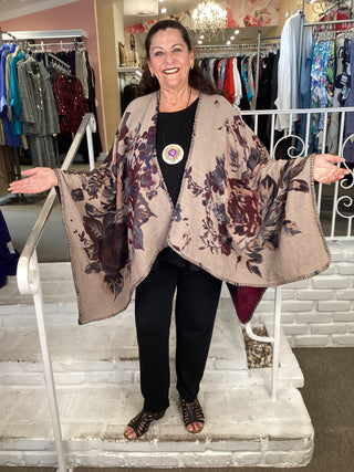 REV RUANA LACY PURPLE/GRAY
