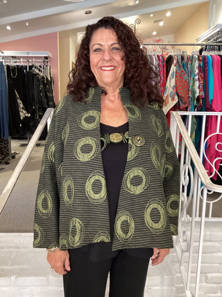ONE BUTTON TEXTURE JKT - GREEN