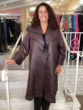 LONG AMAZING COAT - BLACK/RED