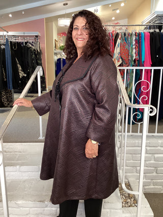 LONG AMAZING COAT - BLACK/RED