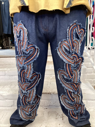 JEANS WITH LINKED HEARTS