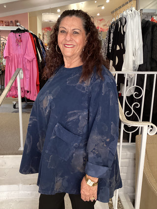 ARTSY CORDUROY TOP - NAVY