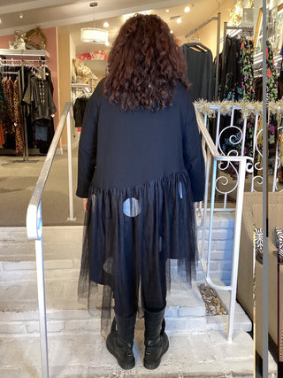 PUNK SHIRT DRESS - BLACK DOT