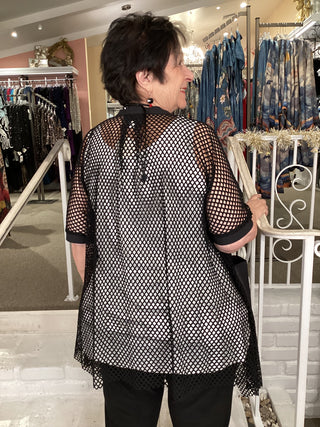 MESH CARDI - BLACK