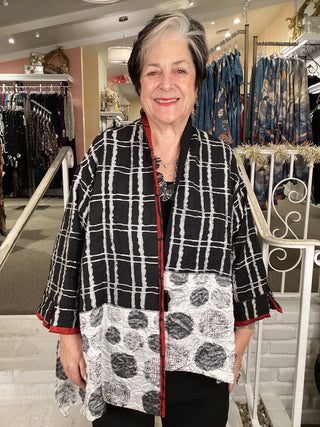 black and white kimono jacket