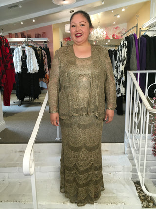 SCALLOP SKIRT SET- GOLD/BRONZE