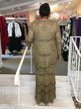 SCALLOP SKIRT SET- GOLD/BRONZE
