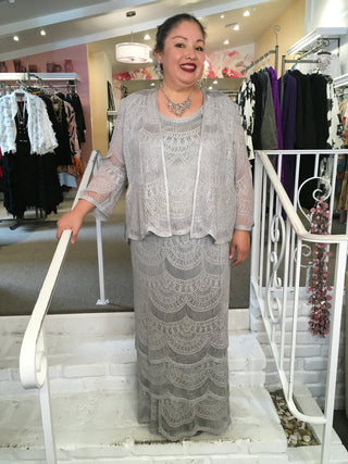 SCALLOP SKIRT SET - SILVER