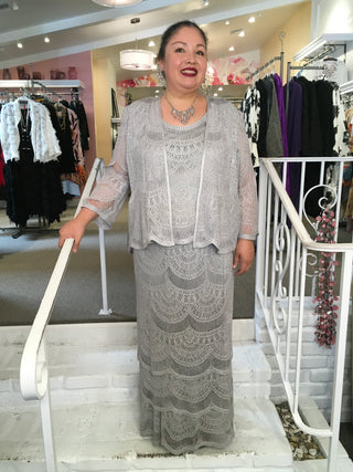 SCALLOP SKIRT SET - SILVER