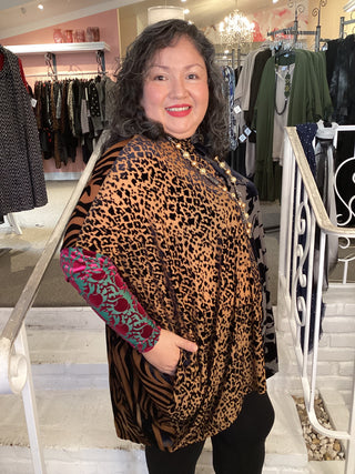 AT800R Cut Velvet Tunic in Regal Mix by Alembika