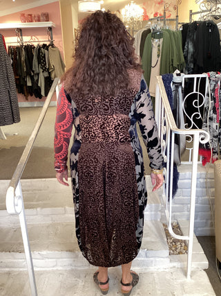 AD902R Cocoon Mix Velvet Dress in Regal by Alembika