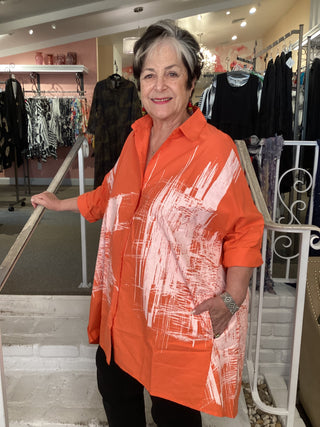PRINT SHIRT - ORANGE