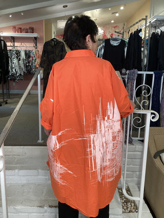 PRINT SHIRT - ORANGE