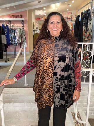 MIXED FABRIC TUNIC