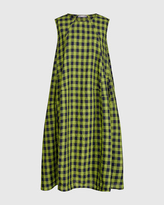 SD171L CHECK TANK DRESS - LIME