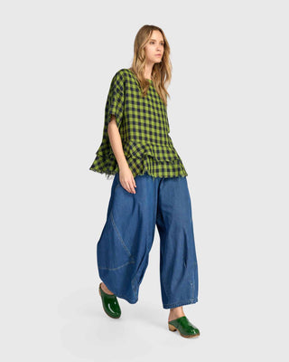 ST905 CHECK LINEN TOP-2  COLOR