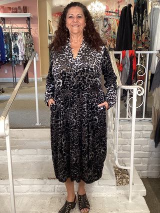 VELVET LEOPARD DRESS