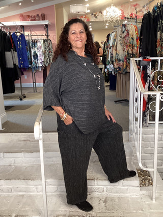 alembika classic gray knit pant