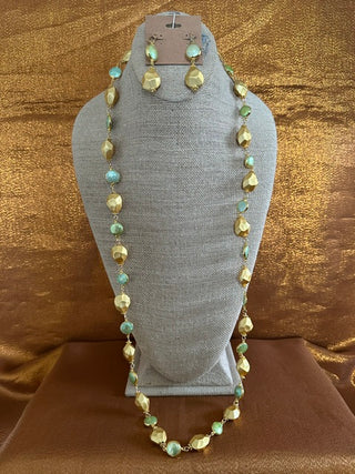 149 K28 GOLD/GREEN COIN PEARL