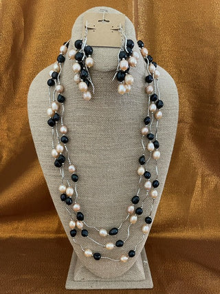 130 G49 PINK/BLK/WHT PEARLS