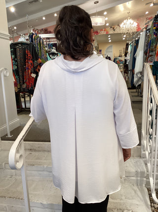 COWL NECK TUNIC - WHITE