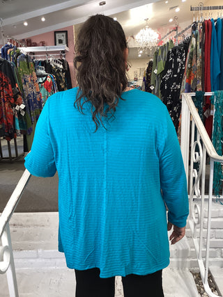 STRIPED SWING TEE - TURQUOIS