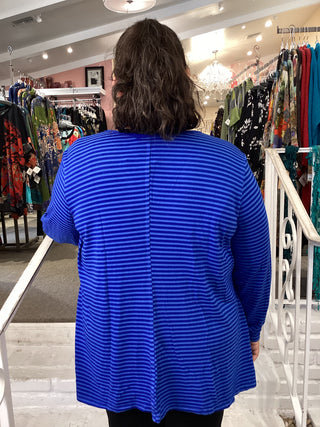 STRIPED SWING TEE - COBALT