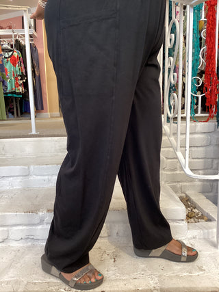 2 PKT LANTERN PANT -JET BLACK