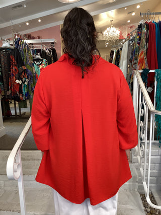 COWL NECK TUNIC - RED