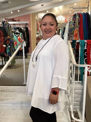 COWL NECK TUNIC - WHITE