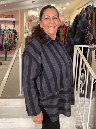 BANDED CAPPY NAVY/BLK STRIPE