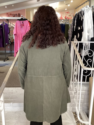 CORDUROY PRINT TUNIC - OLIVE