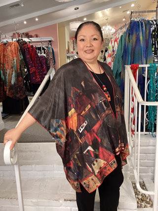 SILK LONG KIMONO - ROSEANNE
