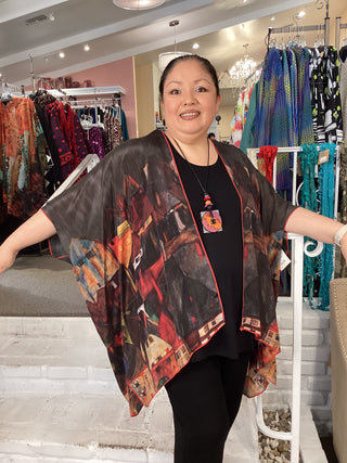SILK LONG KIMONO - ROSEANNE