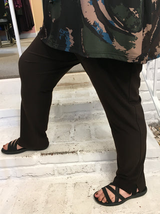 NARROW PANT MIDI - COFFEE