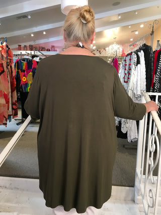 JAZZ 3/4 SLV TOP - KHAKI