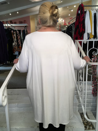 JAZZ 3/4 SLV TOP - WHITE