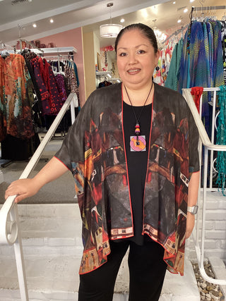 SILK LONG KIMONO - ROSEANNE