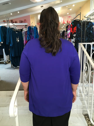 JAZZ 3/4 SLV TOP - VIOLET