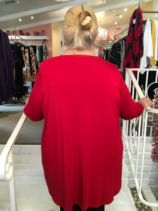 JAZZ 3/4 SLV TOP - RED