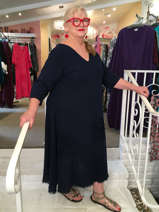 SWIRL DRESS - SAPPHIRE