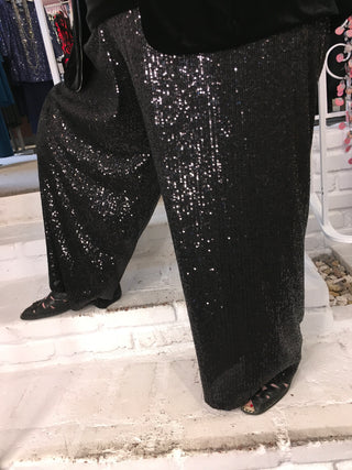SEQUIN PANT - BLACK