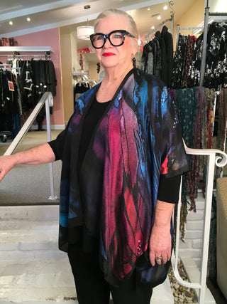 SILK LONG KIMONO -PURP PASSION