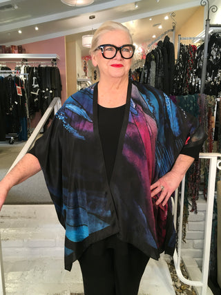 SILK LONG KIMONO -PURP PASSION